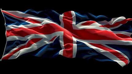 Flag of Great Britan waving in the wind. United Kingdom Flag. Britan flag