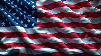 Flag of USA waving in the wind. United States of America Flag. American flag