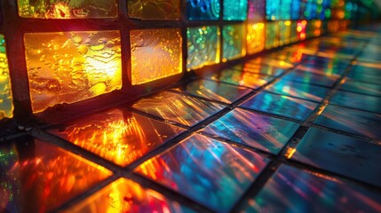 Abstract Sunbeams Reflection on Solar Panels - Aesthetic Beauty of Renewable Energy - Mesmerizing Patterns