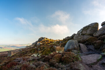 Sunrise in the Staffordshire Peak District National Park, England, UK.