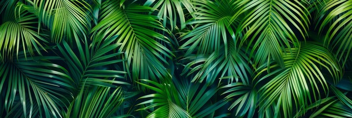 Palm Leaf Pattern, Lush Jungle Background, Exotic Tropic Foliage, Palm Leaves Silk Embroidery