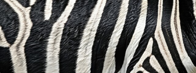 zebra skin texture background. Animal fur, background for Fabric design. Natural black and white striped pattern