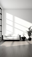 black and white apartment room luxury space, ai
