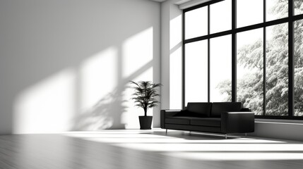 black and white apartment room luxury space, ai