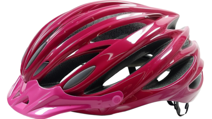 Sleek Purple  Bicycle Helmet on White Background
