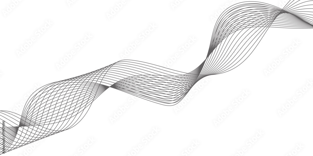 Poster abstract vector white wave lines on white background. digital frequency track equalizer. modern tech