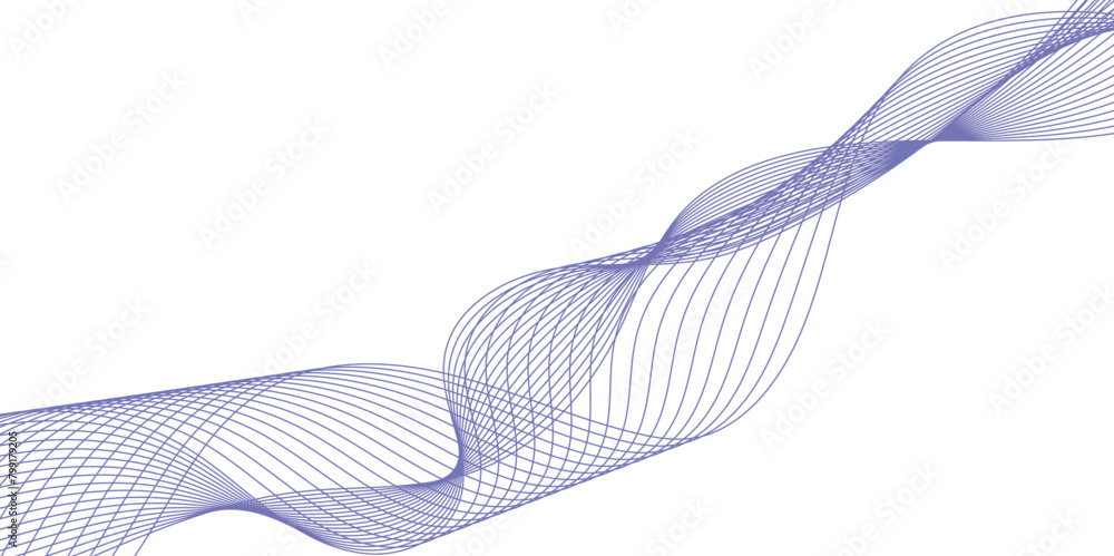 Poster abstract vector blue wave lines on white background. digital frequency track equalizer. modern techn