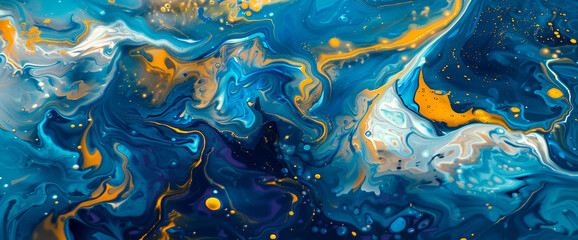 Lemon zest and azure dance in a playful embrace, painting the canvas of existence with a vibrant symphony of liquid color in high-definition brilliance. - obrazy, fototapety, plakaty