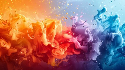Obraz premium The image is an abstract painting with bright, vibrant colors