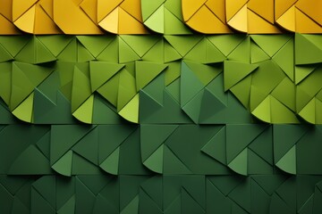 Green abstract background with autumn colors textured design for Thanksgiving, Halloween, and fall. Geometric block pattern with copy space