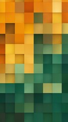 Green abstract background with autumn colors textured design for Thanksgiving, Halloween, and fall. Geometric block pattern with copy space