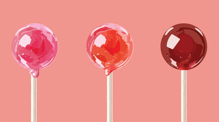 Tasty lollipops on color background Vector illustration