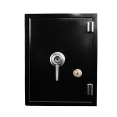 silver material black the empty safe on Isolated transparent background png. generated with AI