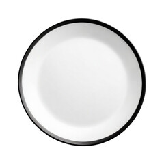 Empty ceramic plate on Isolated transparent background png. generated with AI