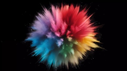 Estallido de energía: Un fractal vibrante y colorido se asemeja a cohetes en un arte celestial, evocando celebraciones en el oscuro espacio.