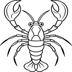 Lobsters line art. Lobsters fish coloring pages for coloring book