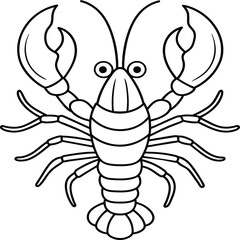 Lobsters line art. Lobsters fish coloring pages for coloring book