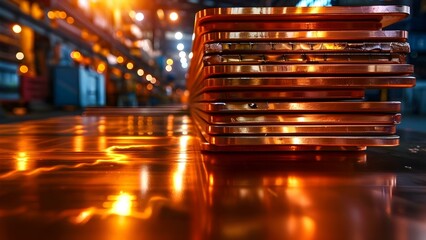 Trends in the Metal Industry: Global Copper Sheet Production Prices and Market Insights. Concept Metal Industry Trends, Global Copper Sheet Production, Prices, Market Insights
