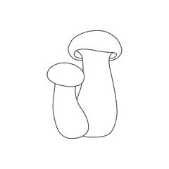 Vector illustration of king oyster line art for coloring kids and adults. Pleurotus eryngii, king trumpet mushroom, French horn mushroom, eryngi, king oyster mushroom, sketch vintage illustration