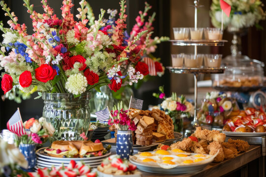 Lavish Independence Day Brunch Celebration Display
