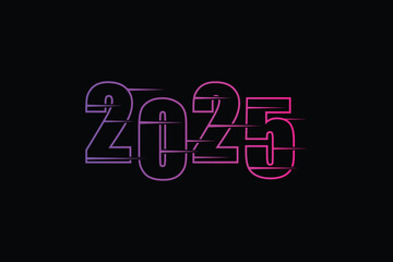 2025 number design for happy new year