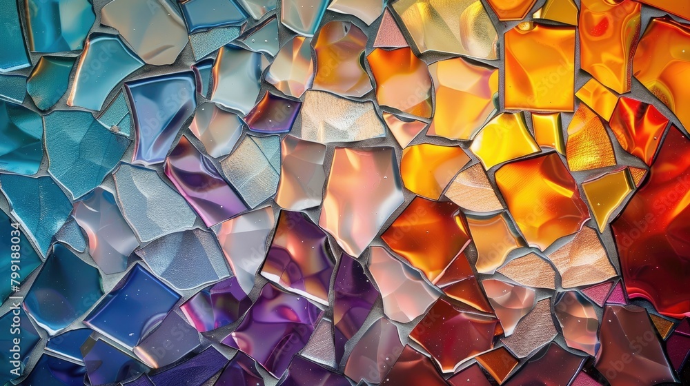 Poster abstract shiny background created with a mosaic of colorful glass