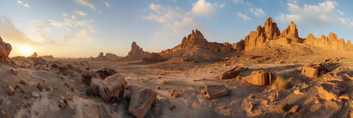 This 360-degree panorama showcases the vast and impressive desert landscape with its unique rocky...