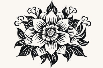 Flower tattoo line art design element