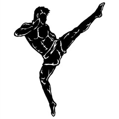 Fototapeta premium muay thai illustration logo vector