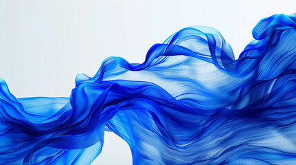 A vibrant cobalt blue wave, bold and striking, sweeping elegantly against a white backdrop, rendered in a crystal-clear high-definition image.