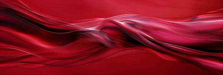 Obraz premium A vibrant crimson wave, smooth and elegant, cascades across an abstract crimson background, symbolizing intensity and energy.