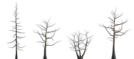 Low poly trees and bushes isolated png on a transparent background premium cutout. Geometric forest polygonal style collection. 3d low poly symbol. Stylized design element