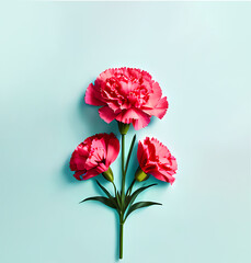 Mother's Day Carnation Flower 2D Illustration, background picture
