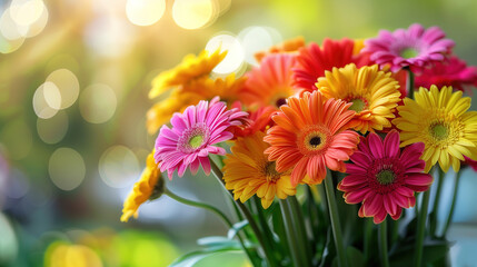 Vase Overflowing With Colorful Flowers