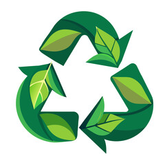 green leaf recycle icon