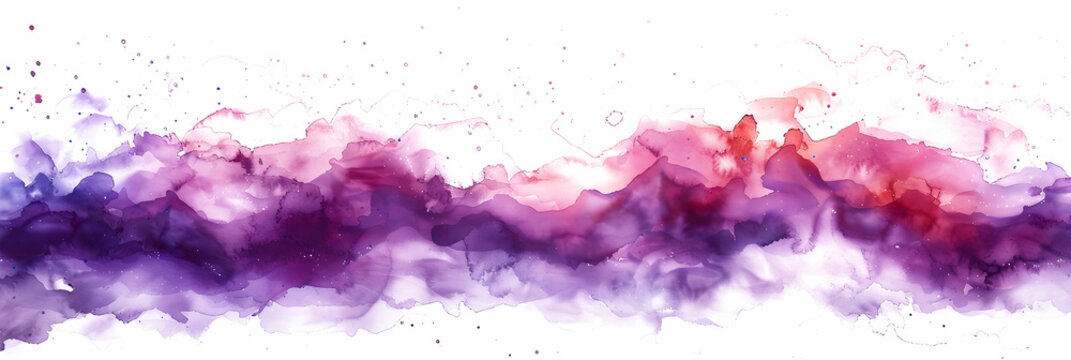 Lavender and lilac watercolor wash on transparent background.