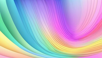 Pastel color rainbow gradient wave 3D wallpaper