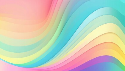 Obraz premium Pastel color rainbow gradient wave 3D wallpaper