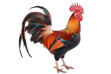 Fototapeta premium Red cock die cut, isolated