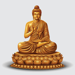 budha (1)Golden Buddha statue. abstract vector illustration white background.