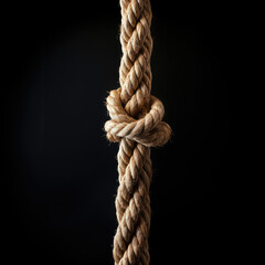 Twisted and Tangled: A Close-Up of a Knot on a Straight Rope