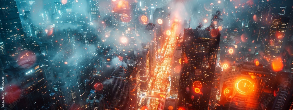 Poster intersection of cybersecurity and disaster response: midjourney image series