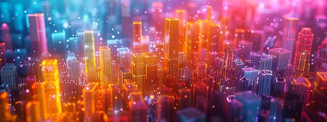 Fototapeta premium Financial District Chaos: Blockchain Failure and Digital Currency Crash