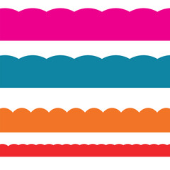 Collection of Scallop black line and silhouette frame. Sale tags in different shapes square, circle and oval. Vector illustration set