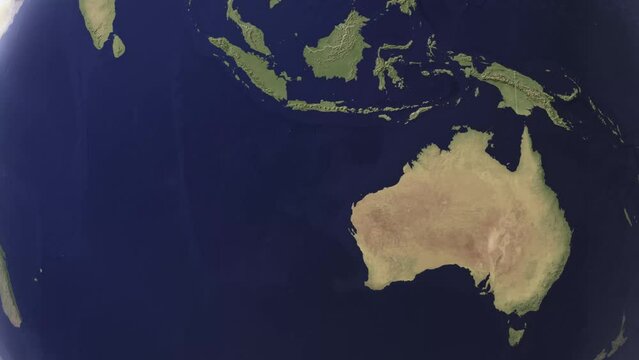 Australia Continent Oceania Map Globe Earth From Space