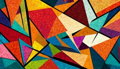 Cubist Abstraction: Fragmented Geometric Shapes Background