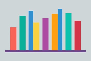 Abstract Bar Graph: Colorful Data Visualization Concept