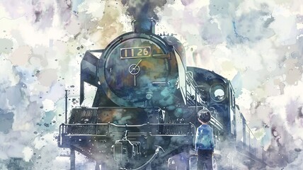 a wonderful image of an old train that brings back the good old days, generated by AI
