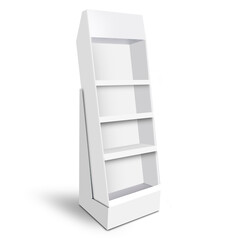 3d shelves isolated on white background