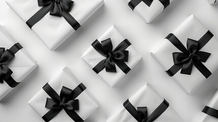 Group of White Boxes With Black Bows for Sale